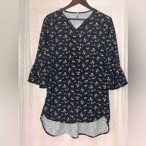 Navy Blue and floral high/low top.